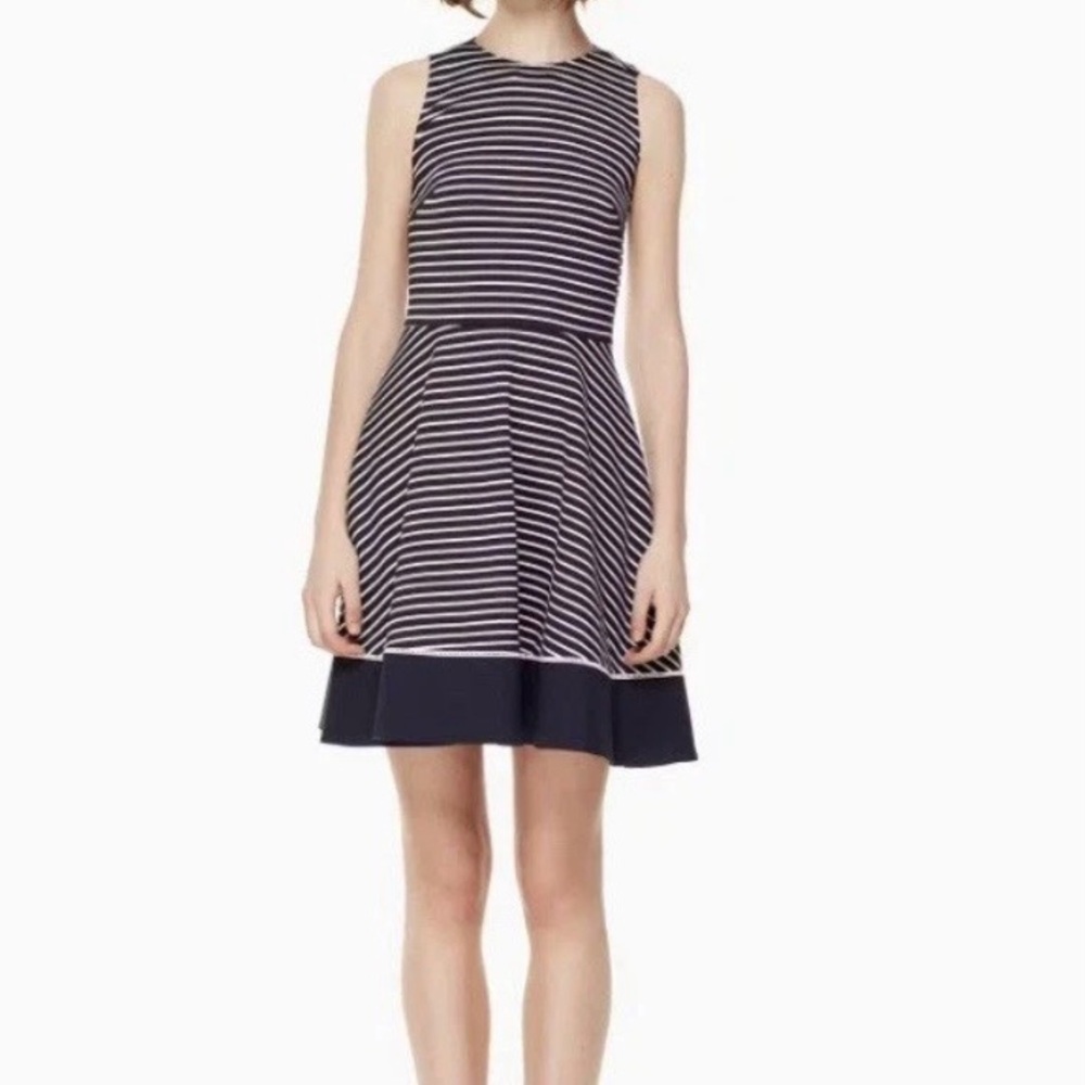 Kate Spade Brooke‎ Street Ponte Striped Dress Size 6 Fit And Flare